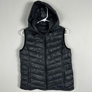 Calvin Klein Performance Down Fill Hooded Puffer Vest Womens Sz Medium Dark Grey